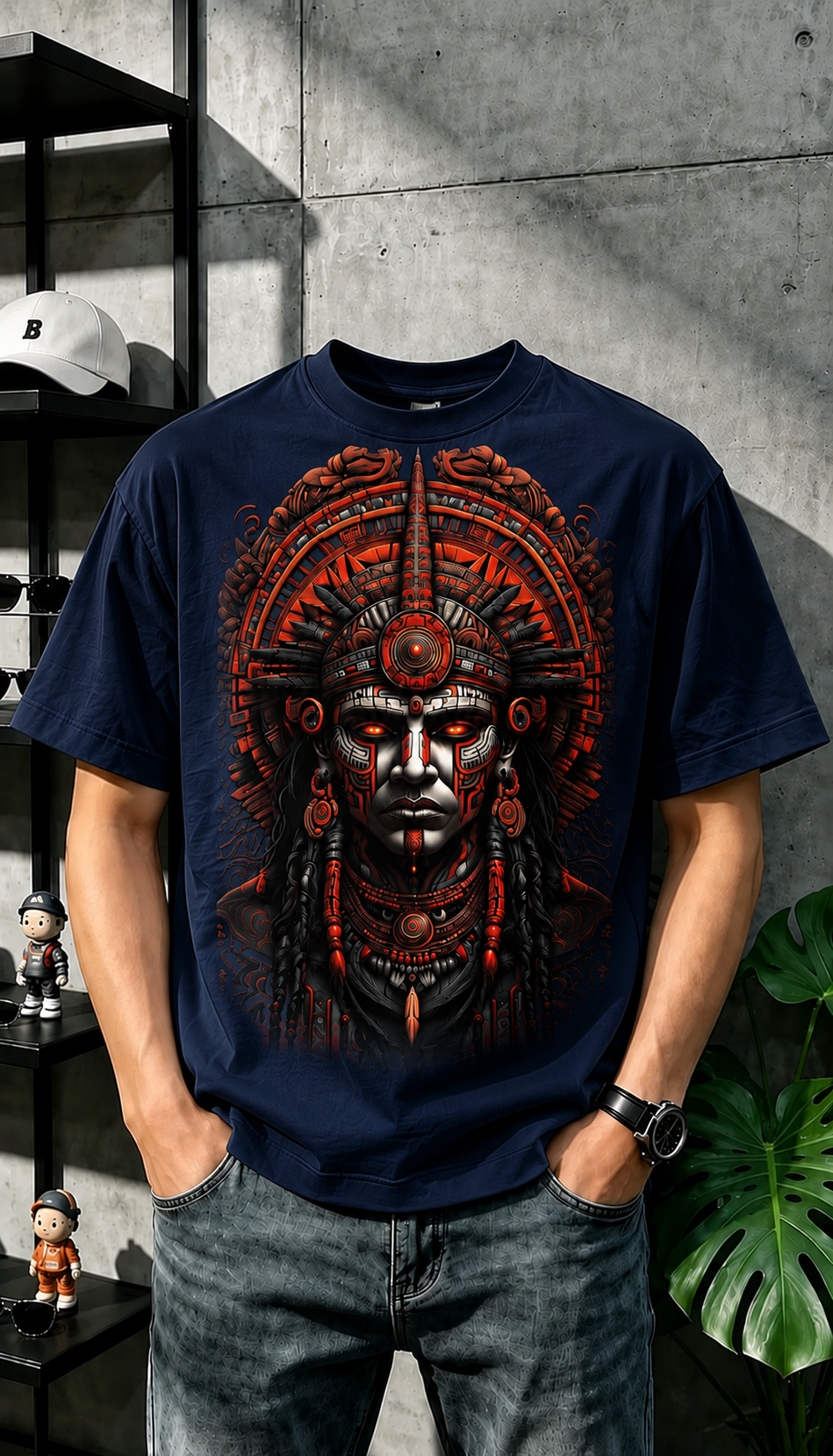 Aztec Warrior Graphic T-Shirt