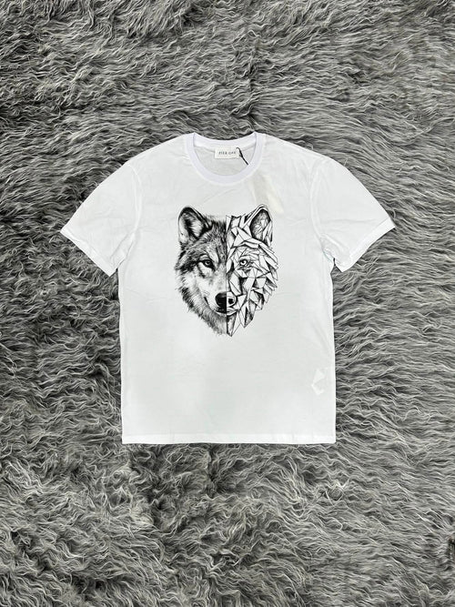 Half Face Wolf Graphic Tee
