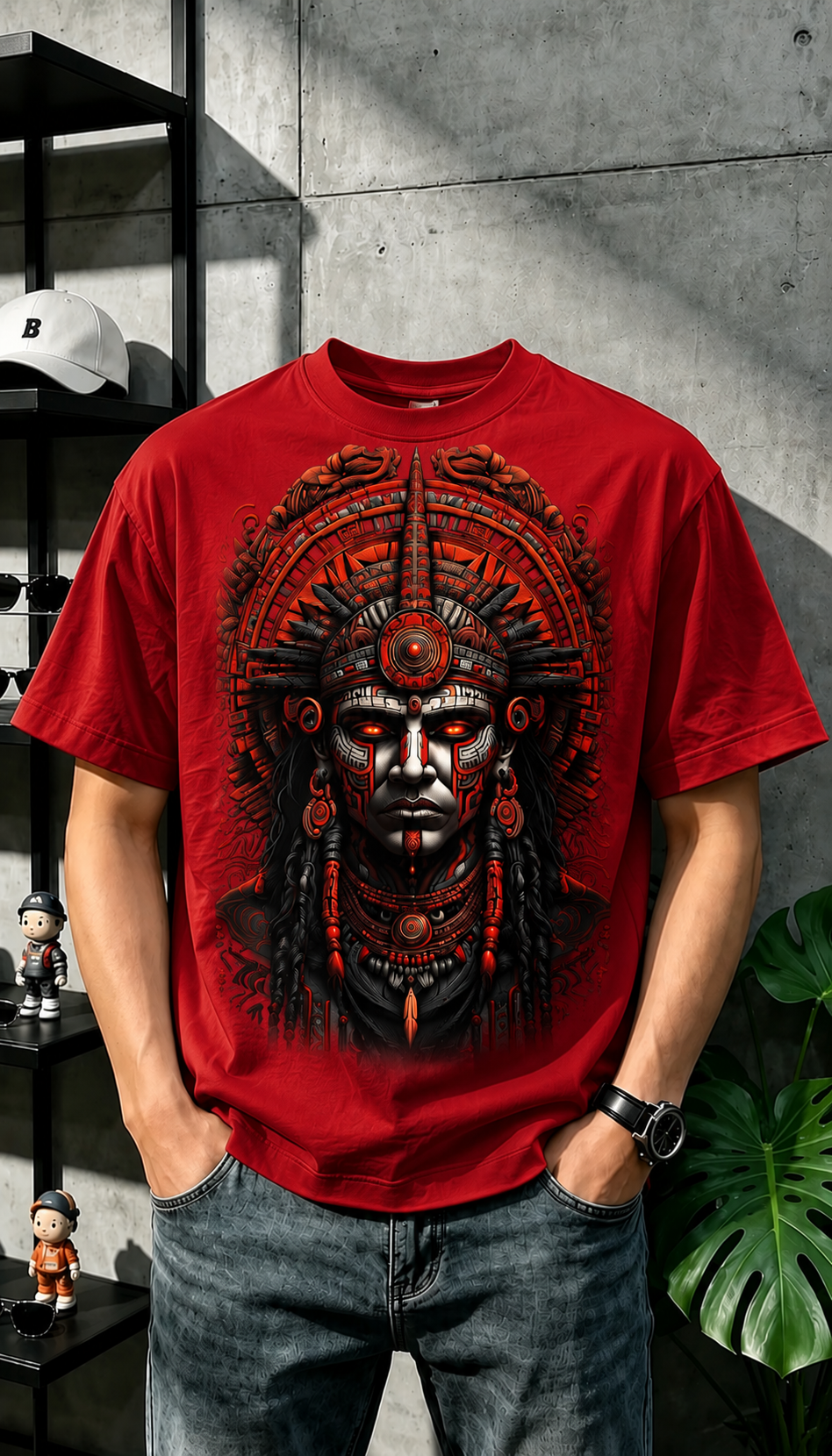 Aztec Warrior Graphic T-Shirt