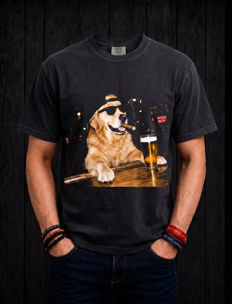 Custom Pet Drinking Beer T-Shirt - Personalized Dog Meme Shirt