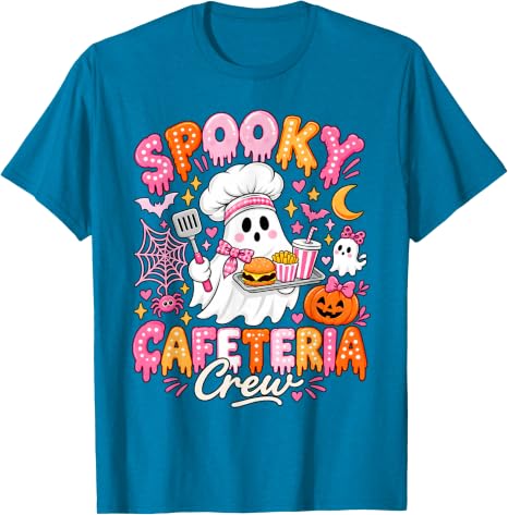 Spooky Cafeteria Crew Halloween Ghost Lunch Lady School Fall T-Shirt