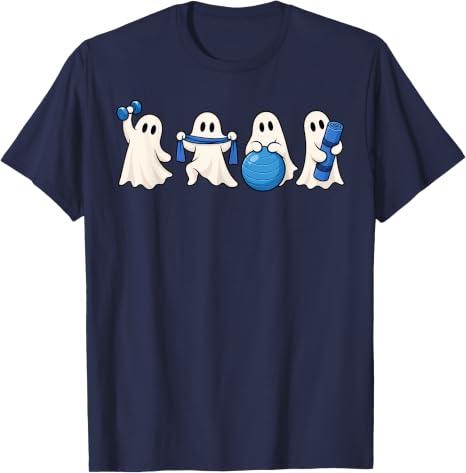Halloween Ghost Yoga Fitness Workout T-Shirt