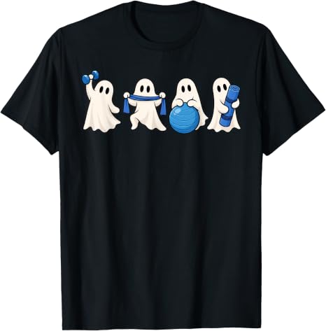 Halloween Ghost Yoga Fitness Workout T-Shirt
