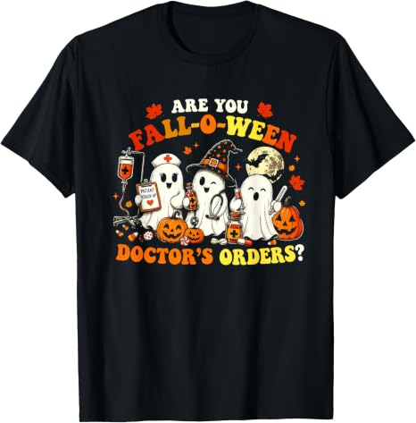 Funny Nurse Halloween Ghost Medical Fall Humor T-Shirt