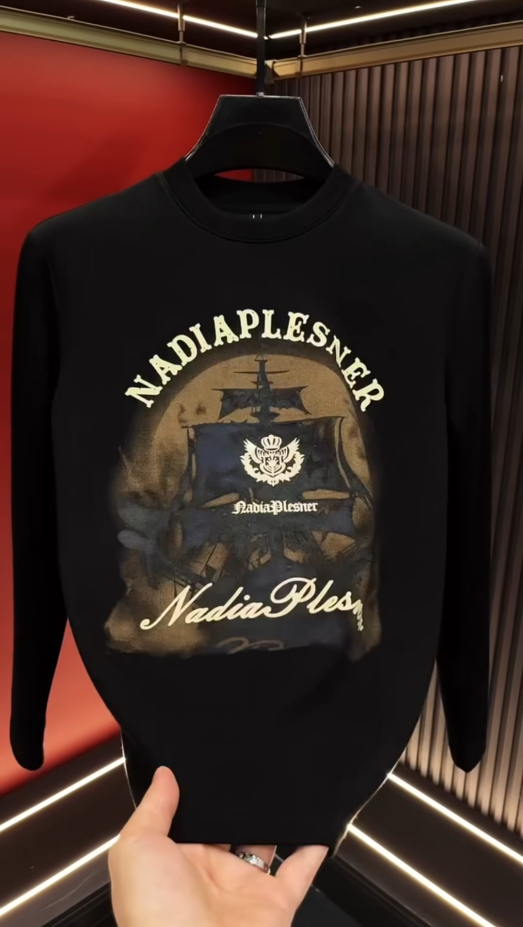 Vintage Pirate Graphic Long Sleeve Tee