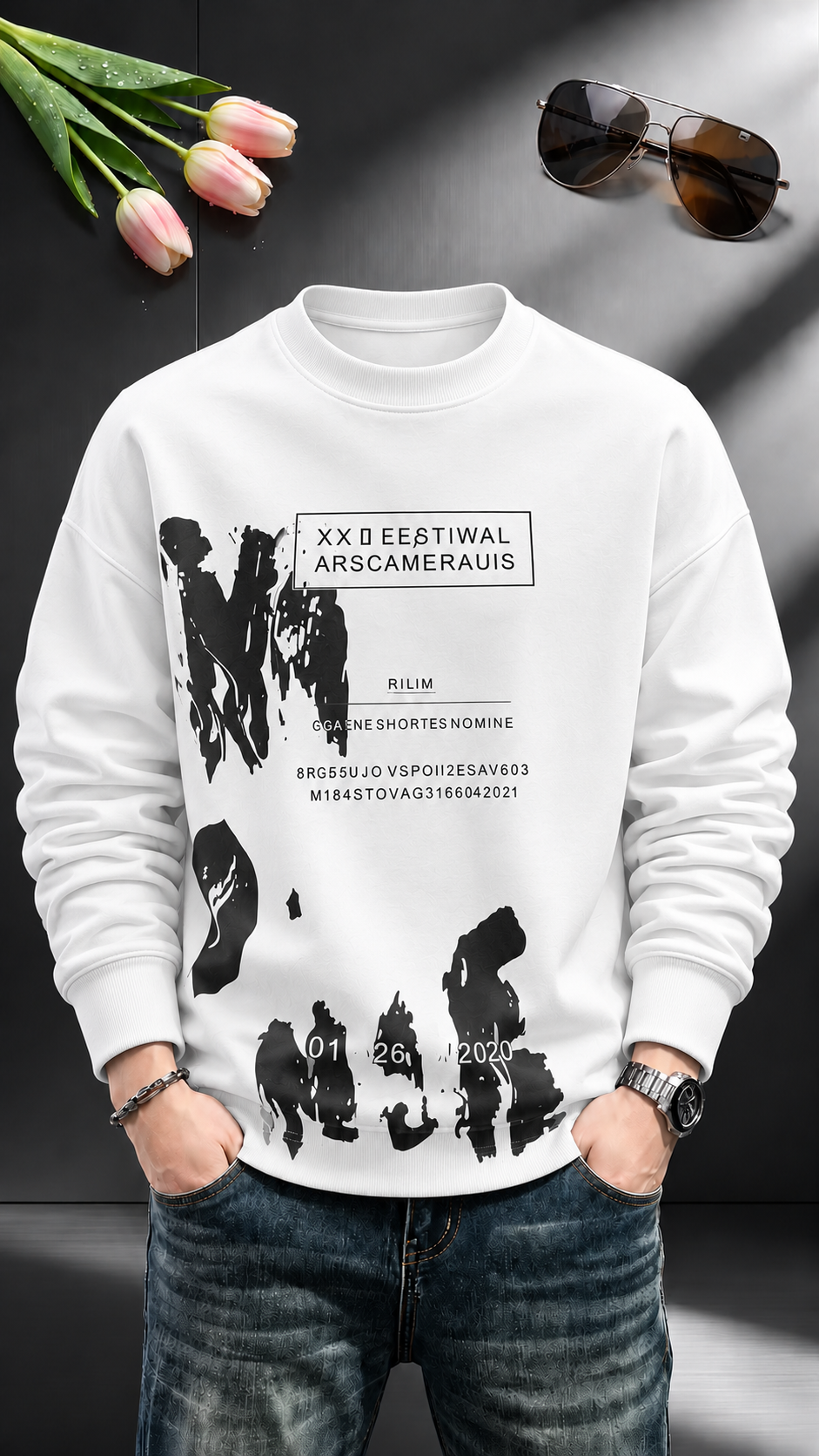 Abstract Street Fleece Sweatshirt
