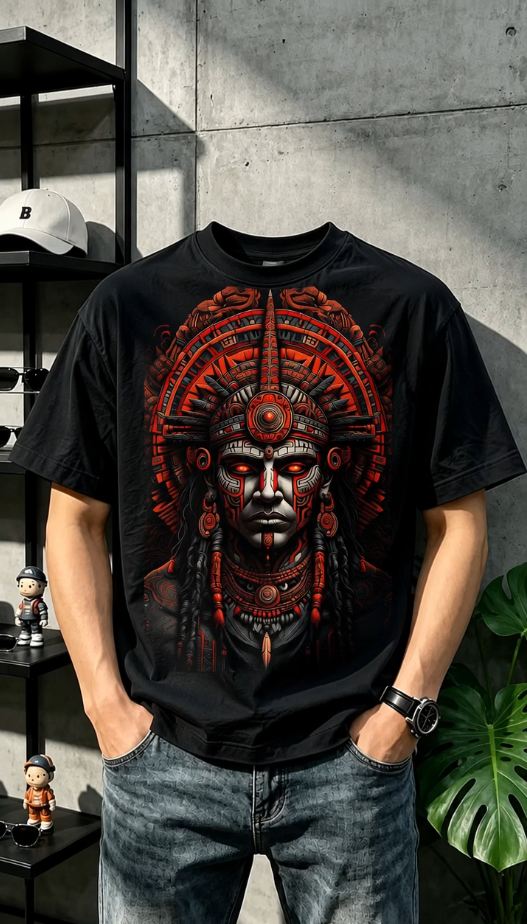 Aztec Warrior Graphic T-Shirt
