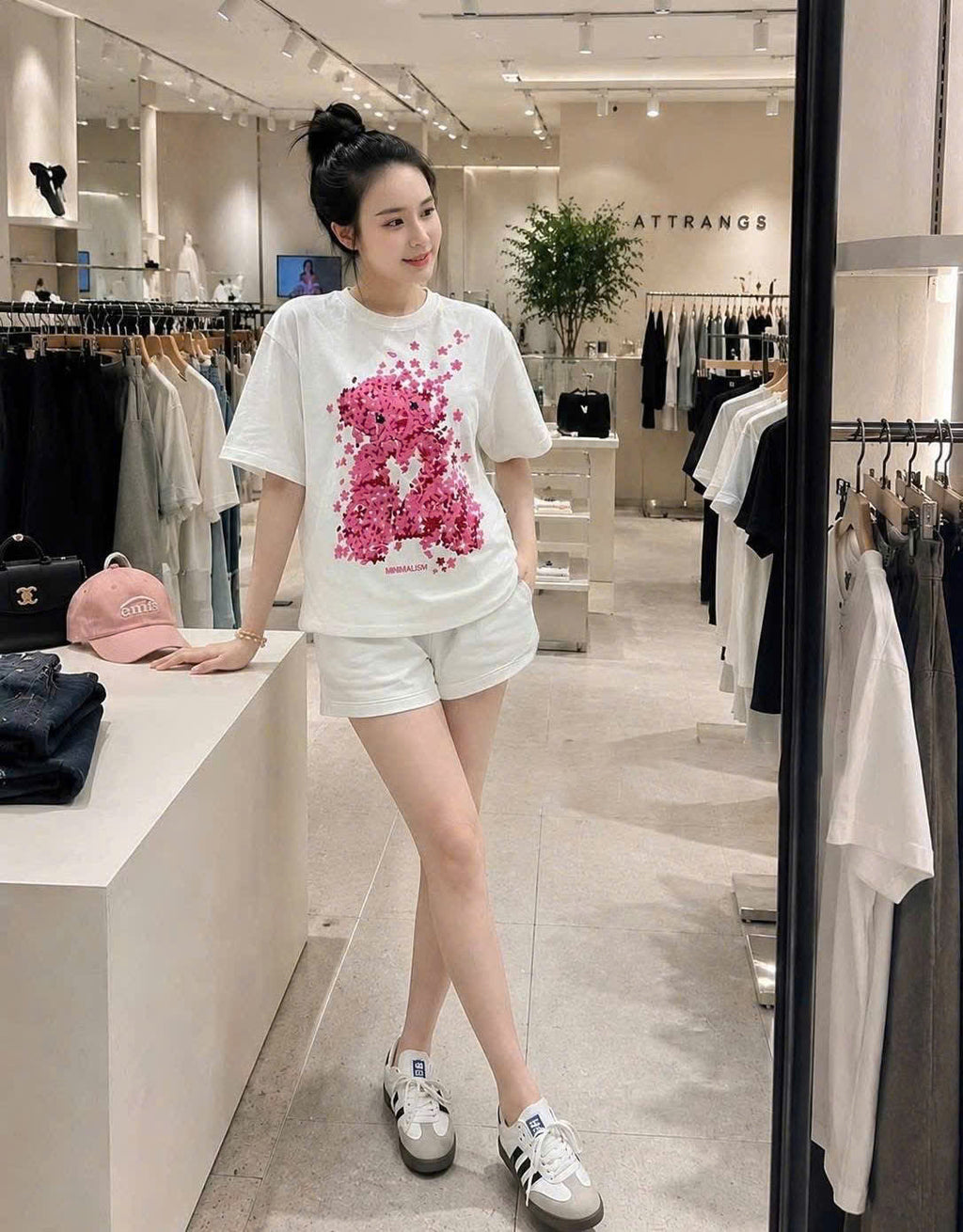 Bộ thun gấu hồng