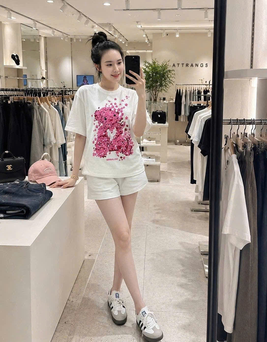 Bộ thun gấu hồng